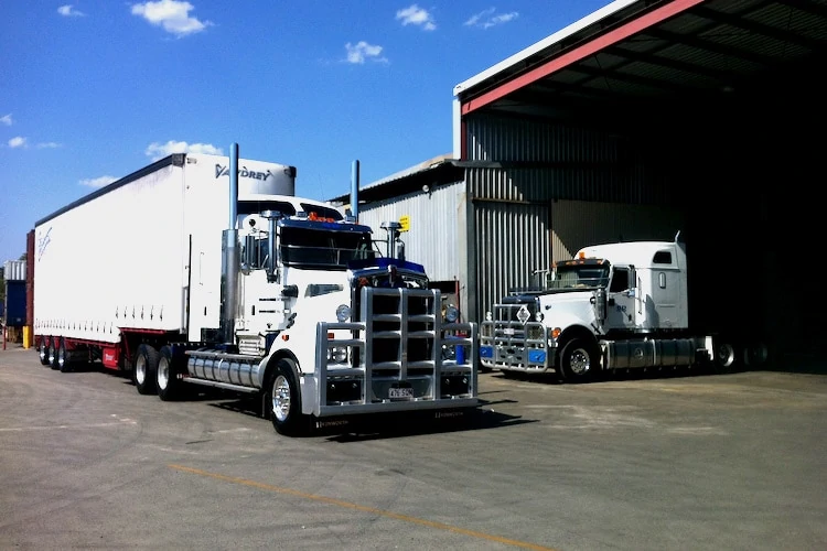 local white transport truck in brisbane