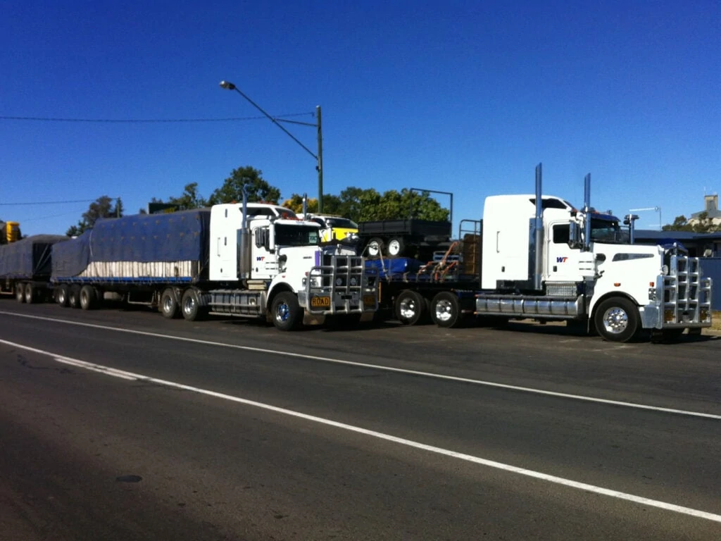 white queensland transport truck